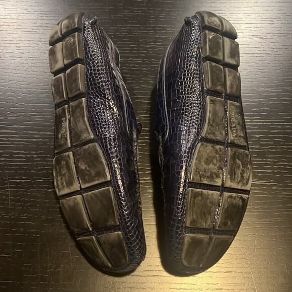 Prada Men's Blue Crocodile Loafers size 9 fits size 10 - Picture 2 of 3